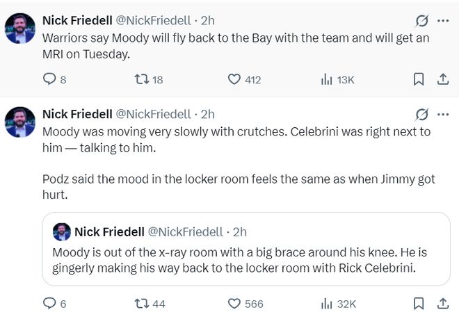 摩西-穆迪复出后遭遇致命左膝重伤